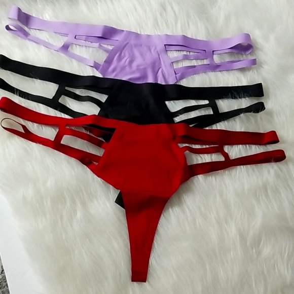 JOJOE ANDIE THONG 3 PIECE 1 BLK,1 LILAC,1 WINE RED - Picture 6 of 9